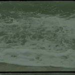 Video of the ocean and a girl walking on the beach, roses in the sand and Madre de Aguas candle burning on a rock